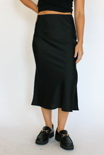 Load image into Gallery viewer, Black Satin Slip Skirt
